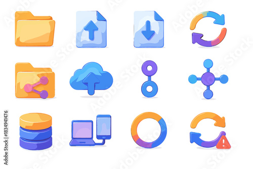 Progress backup vector synchronization file icon shared sync folder d download storage