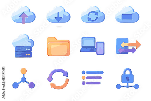 Node download d icon sync server progress cloud data device transfer vector