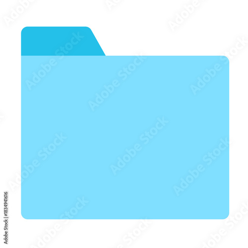 水色のフォルダを表したシンプルな資料アイコン