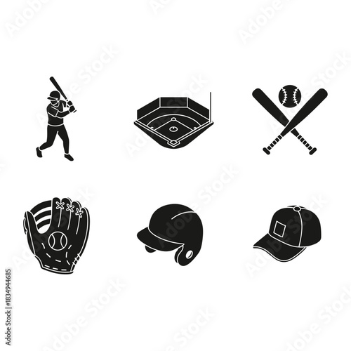 Isometric baseball game icon logo flat vector design