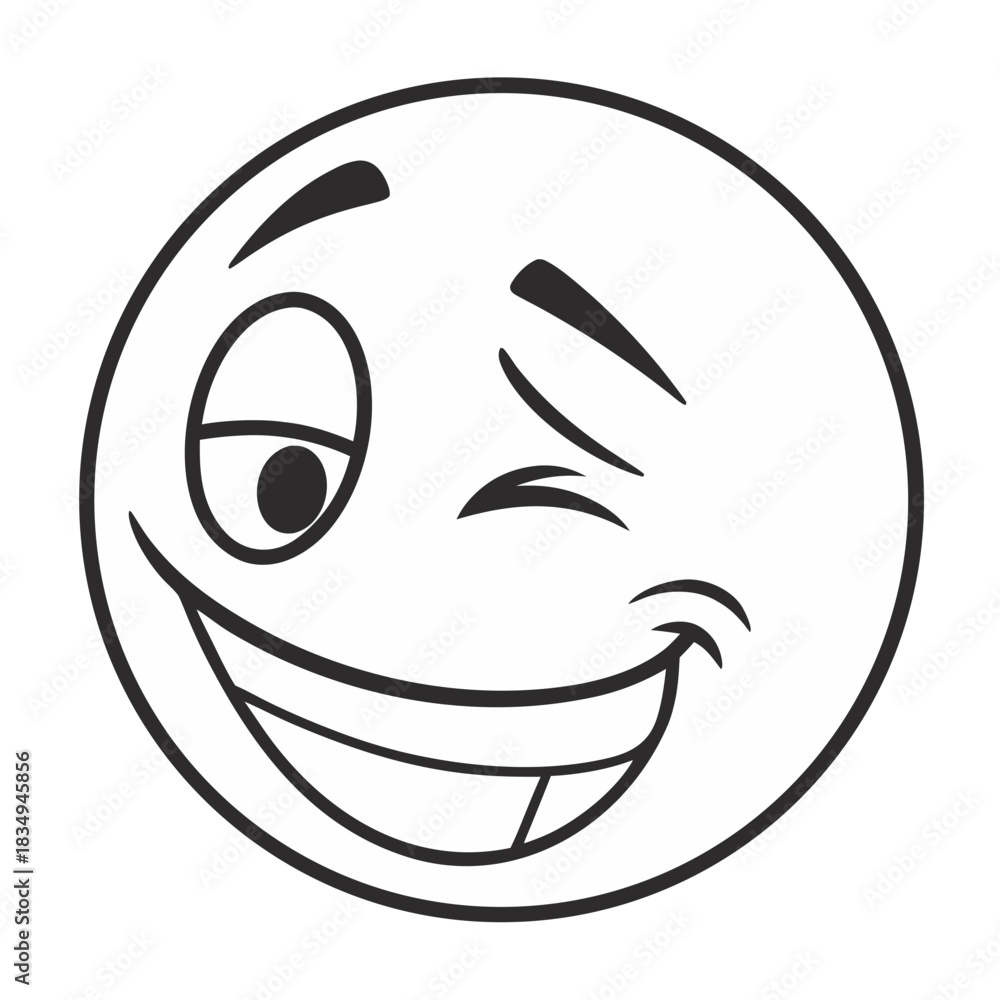 Fototapeta premium Emoji Wink Icon