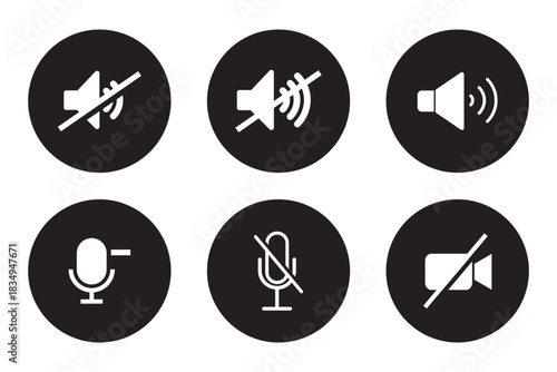Sound volume icons set with different signal levels on white background. Аn icon that increases and reduces the sound. Speaker icon set. volume icon vector. loudspeaker icon vector. design eps 10