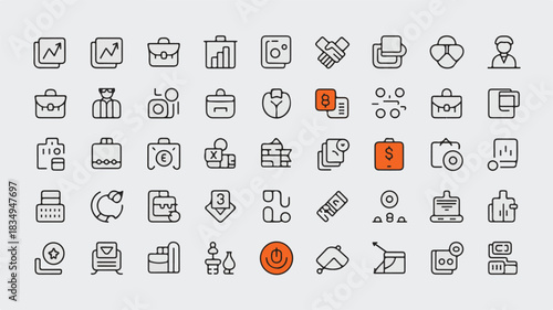 A collection of business and finance icons, perfect for digital platforms and presentations