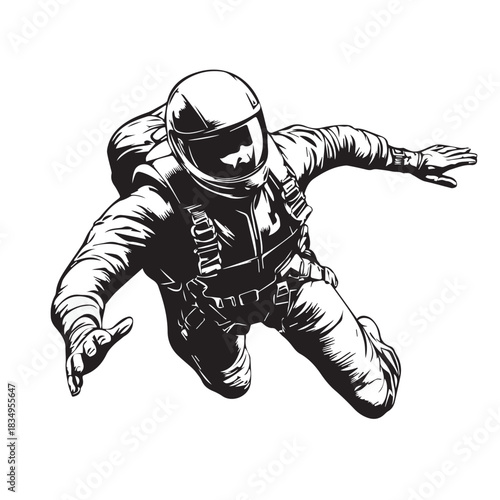 vector illustration of a skydiving athlete