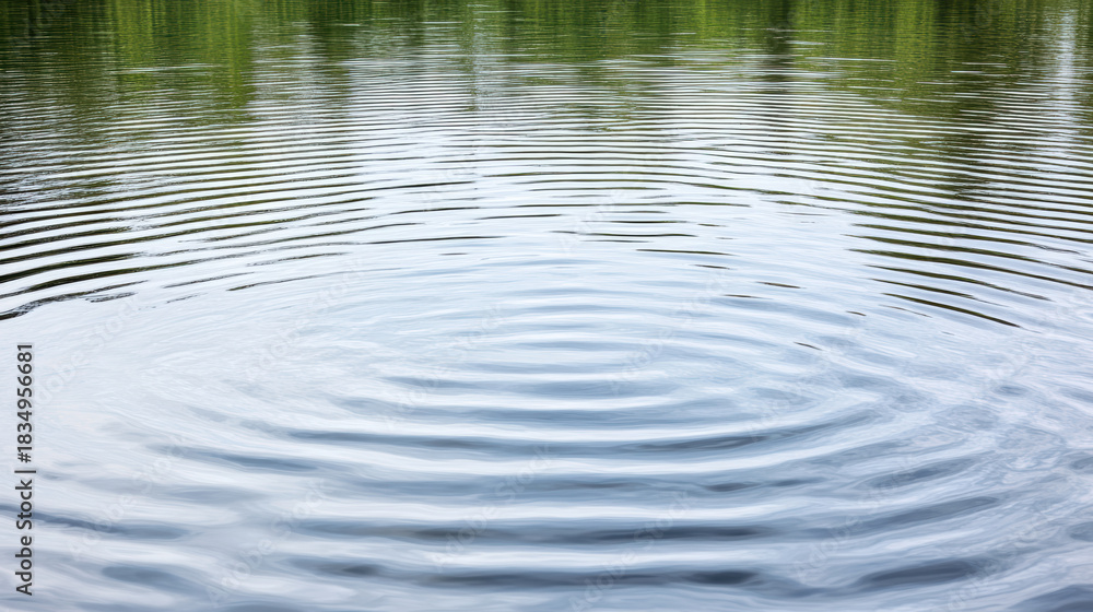 Fototapeta premium Calm water ripple lake reflection nature serene concentric pattern