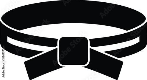 Flat style karate belt icon for martial arts and sports designs