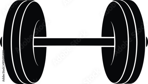 Modern weightlifting barbell icon for fitness and sports