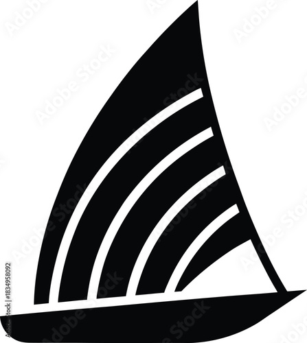 Dynamic windsurfing sail icon for water sports and recreation