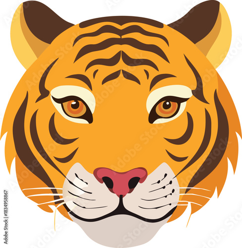 A captivating illustration of a majestic tiger s face showcasing its striking features