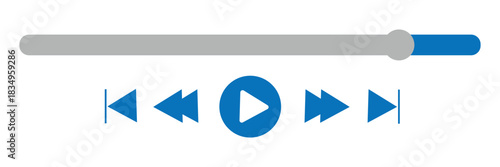 Media Player and Music Player Icon Set, modern vector icon set featuring flat and outline media controls