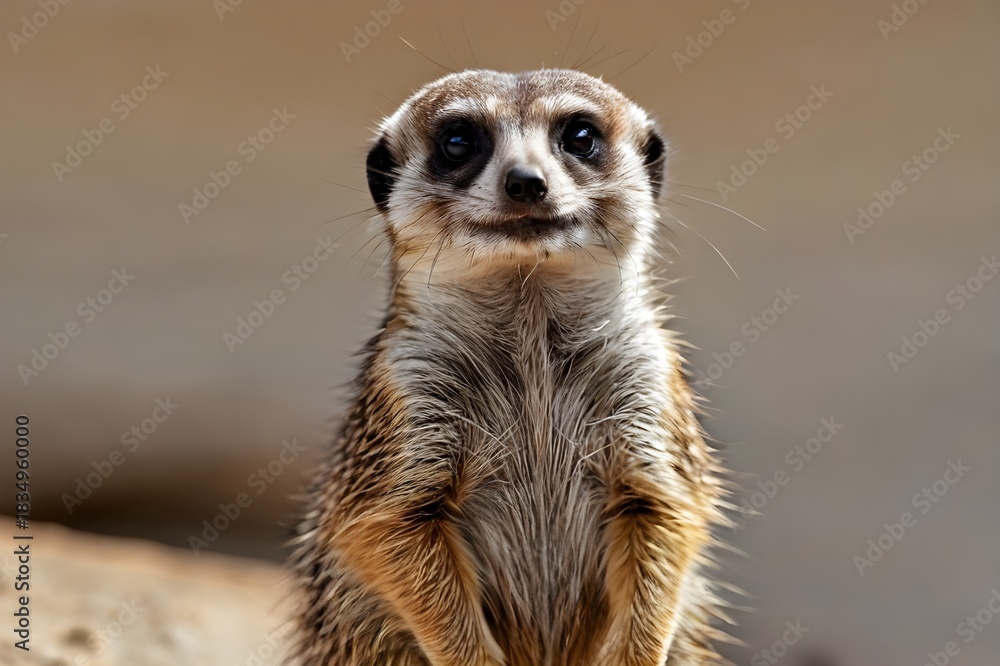 Fototapeta premium meerkat on the lookout, Standing Meerkat Watch