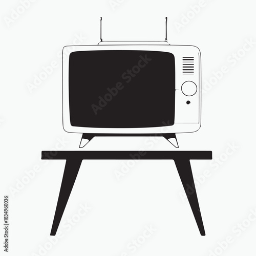 old tv isolated on white