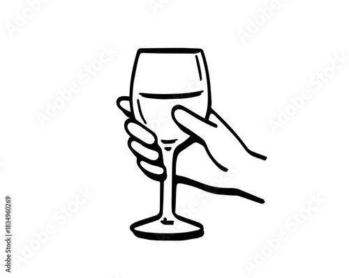 hand and glass logo, icon, isolate on a white background,