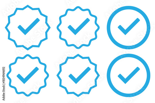 Black and green check mark icons inside circles