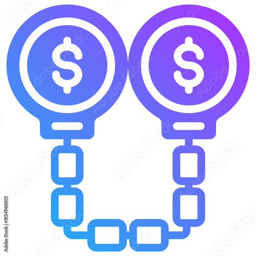 Handcuffs icon for dishonesty , website, application, printing, document, poster design, etc