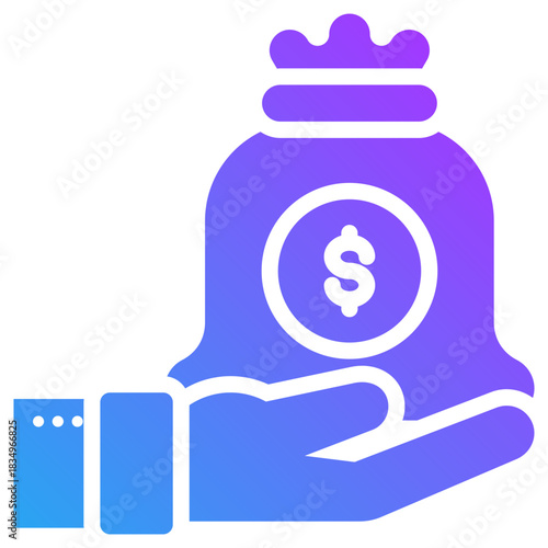 Money bag icon for dishonesty , website, application, printing, document, poster design, etc