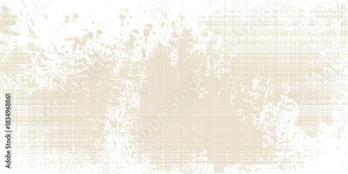 Newspaper with old unreadable text. Vintage grunge blurred paper news texture horizontal background. Textured page. Sepia collage. Front top view.