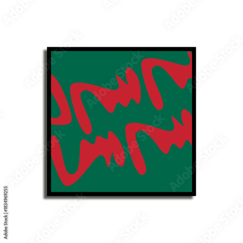 Abstract organic single large wall art vector