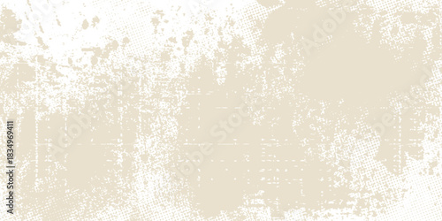 Newspaper with old unreadable text. Vintage grunge blurred paper news texture horizontal background. Textured page. Sepia collage. Front top view.