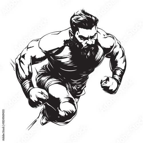 vector illustration of a male wrestler