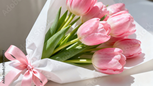 Pink Tulip Bouquet Still Life Photography
