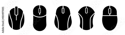 Computer mouse silhouette. Mouse icon set. Computer mouse icon .