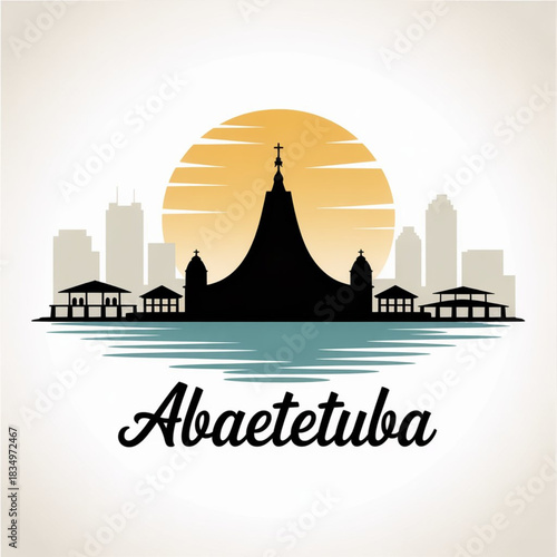 Abaetetuba Skyline Silhouette — Amazon Riverfront City in Pará Brazil Vector Illustration