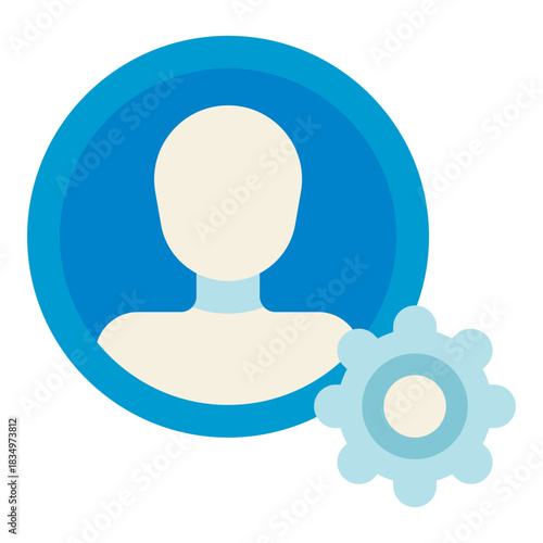 managing setup user account flat icon