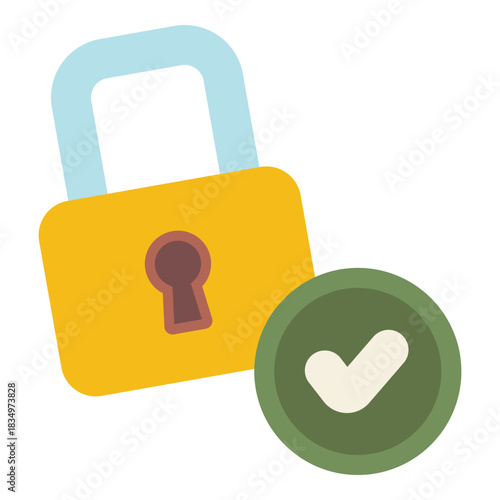 secure protection lock flat icon