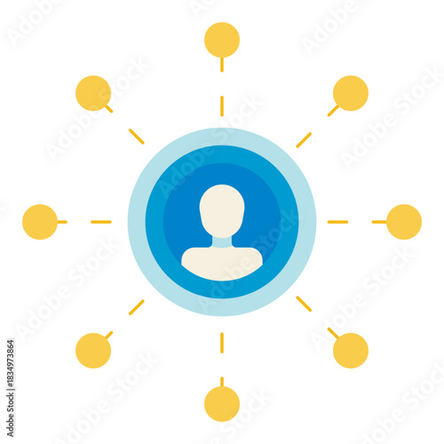 user account link connection flat icon