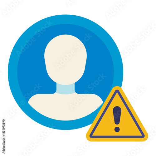 user account warning problem flat icon