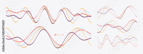 A sound wave or audio signal. An equalizer scale for recording or playback. Vector for brochure, banner, cover, postcard, flyer or presentation.