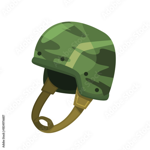 Army military combat helmet vector illustration, army helmet clip art, army helmet icon, camouflage soldier protective headgear, war equipment safety icon for battlefield