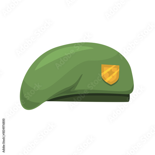 Green beret military cap vector illustration, beret hat icon, military clip art, army clip art, elite soldier special forces uniform headgear army vector image