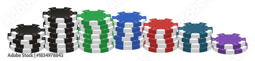 casino chips, vector icons set.