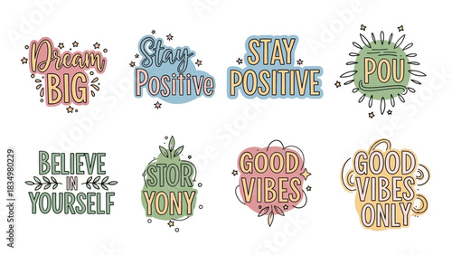 Collection of Inspirational and Motivational Quotes with Cute and Playful Designs