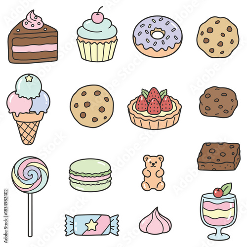 Sweet Treats Collection A Whimsical Assortment of Delicious Baked Goods and Desserts for Delight