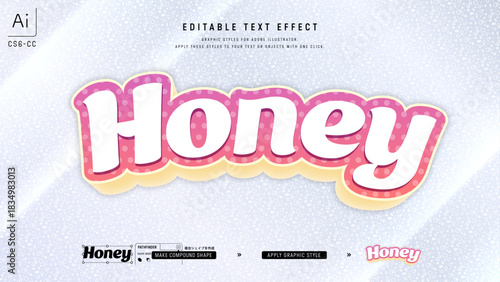 3Dファンシーなデザインのテキスト。編集可能なグラフィックスタイルテンプレート。