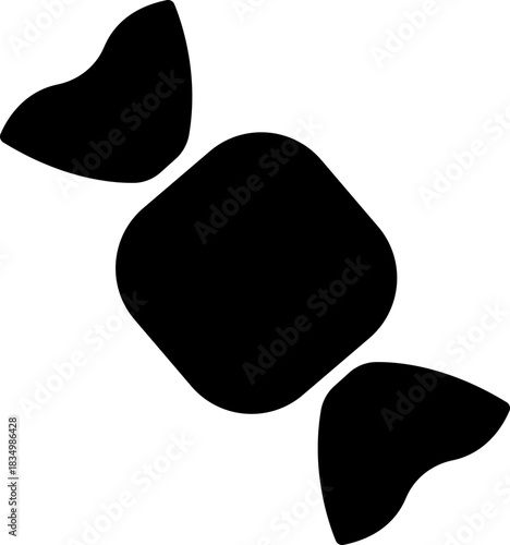 Candy sweets icon in black flat line style featuring confection, dessert, treat, bonbon, sugar, snack and related synonym elements for holiday graphics, packaging, party design and decoration