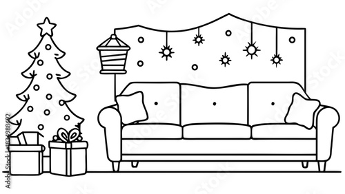 Christmas tree and sofa