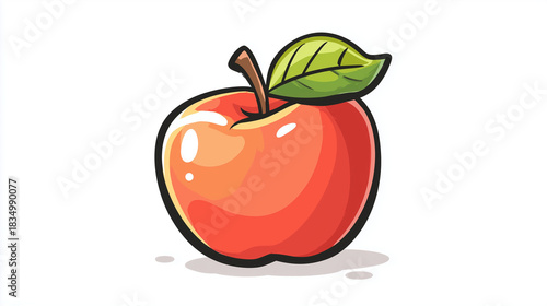 かわいらしい赤いリンゴのフラットイラスト