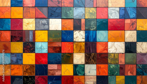 カラフルなタイルの背景素材