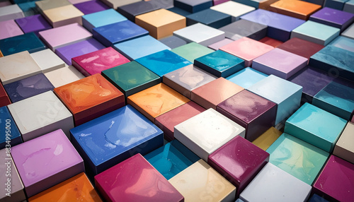 カラフルなタイルの背景素材