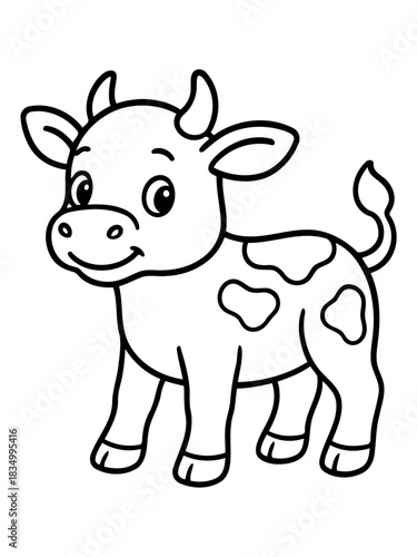 Adorable Calf Illustration: A charming illustration captures the sweet innocence of a calf, depicted in a playful, cartoon-like style, evoking feelings of warmth and affection.