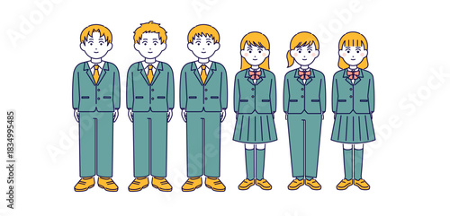 さまざまな高校生素材