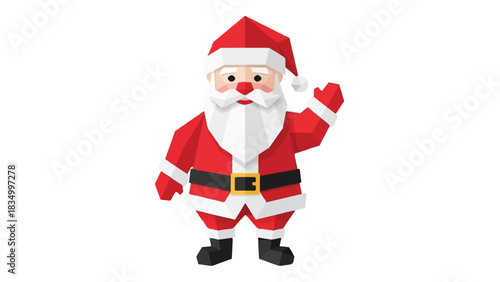 Origami Santa Papercraft Mascot Vector