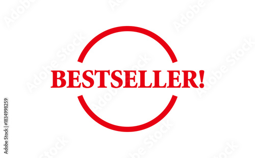 BESTSELLER! - BESTSELLER! text written on Red Rubber Stamp 
