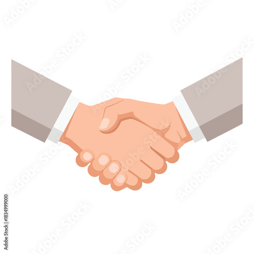Successful business handshake finalizing partnership agreement illustration
