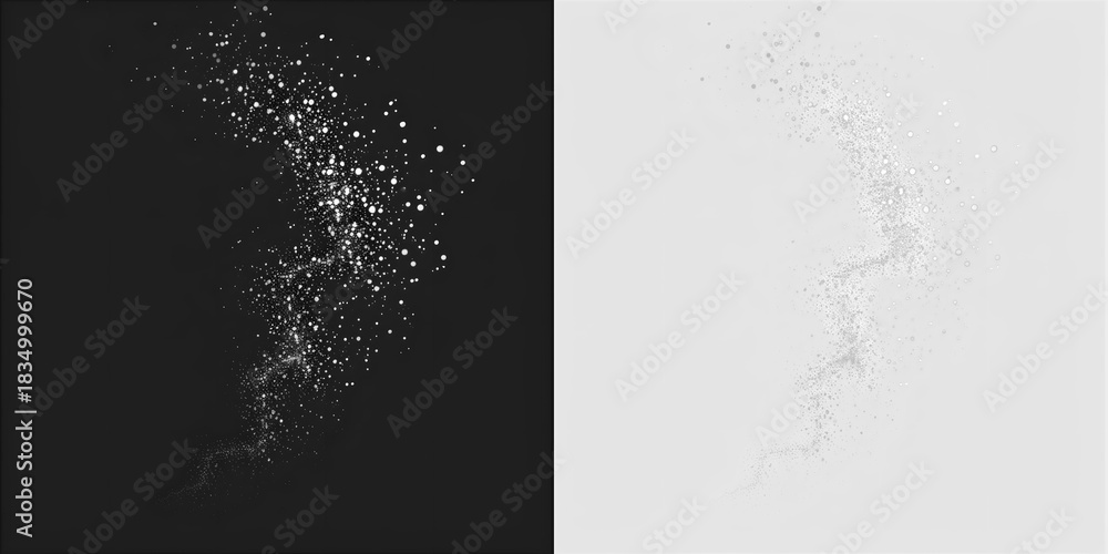 Obraz premium dust, confetti overlay, isolated PNG with transparent background. Sparkling particles PNG Overlay adds festive luxury. Glow, star, swirl, christmas, festive