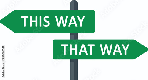 road sign saying two ways, Green Direction Signpost With Two Arrows